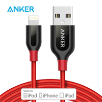 Anker安克 MFi認(rèn)證 7/6/5s蘋果數(shù)據(jù)線 1.8米紅色掛裝