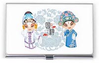 白色招財(cái)童子名片盒