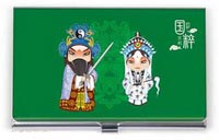綠色招財(cái)童子名片盒