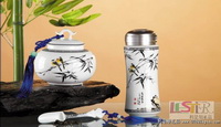 悅  語(yǔ)保溫杯茶葉罐（鼓）茶葉勺三件套